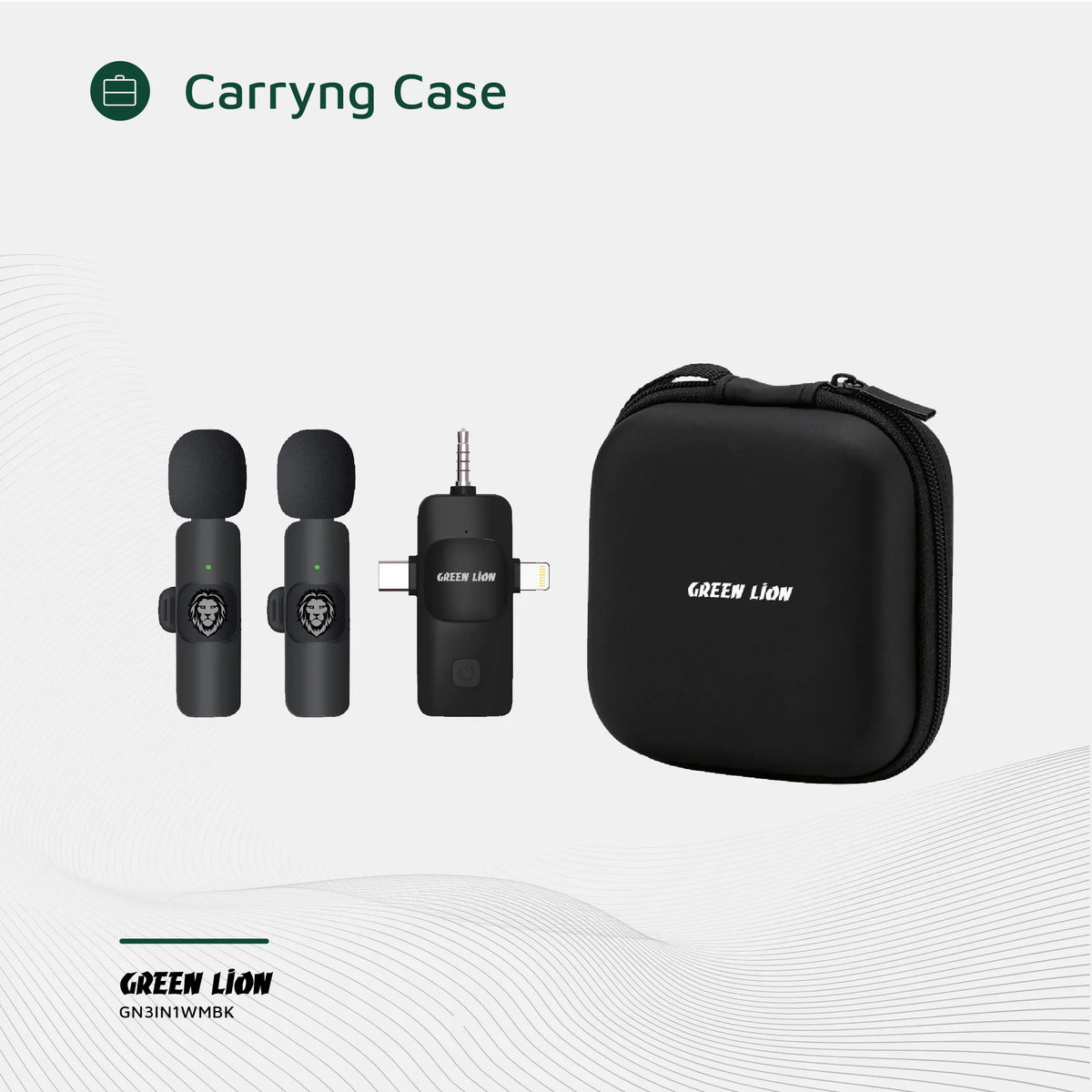 Green Lion 3 in 1 Micro Phone USB-C/Lightening/AUX - Black – image 5