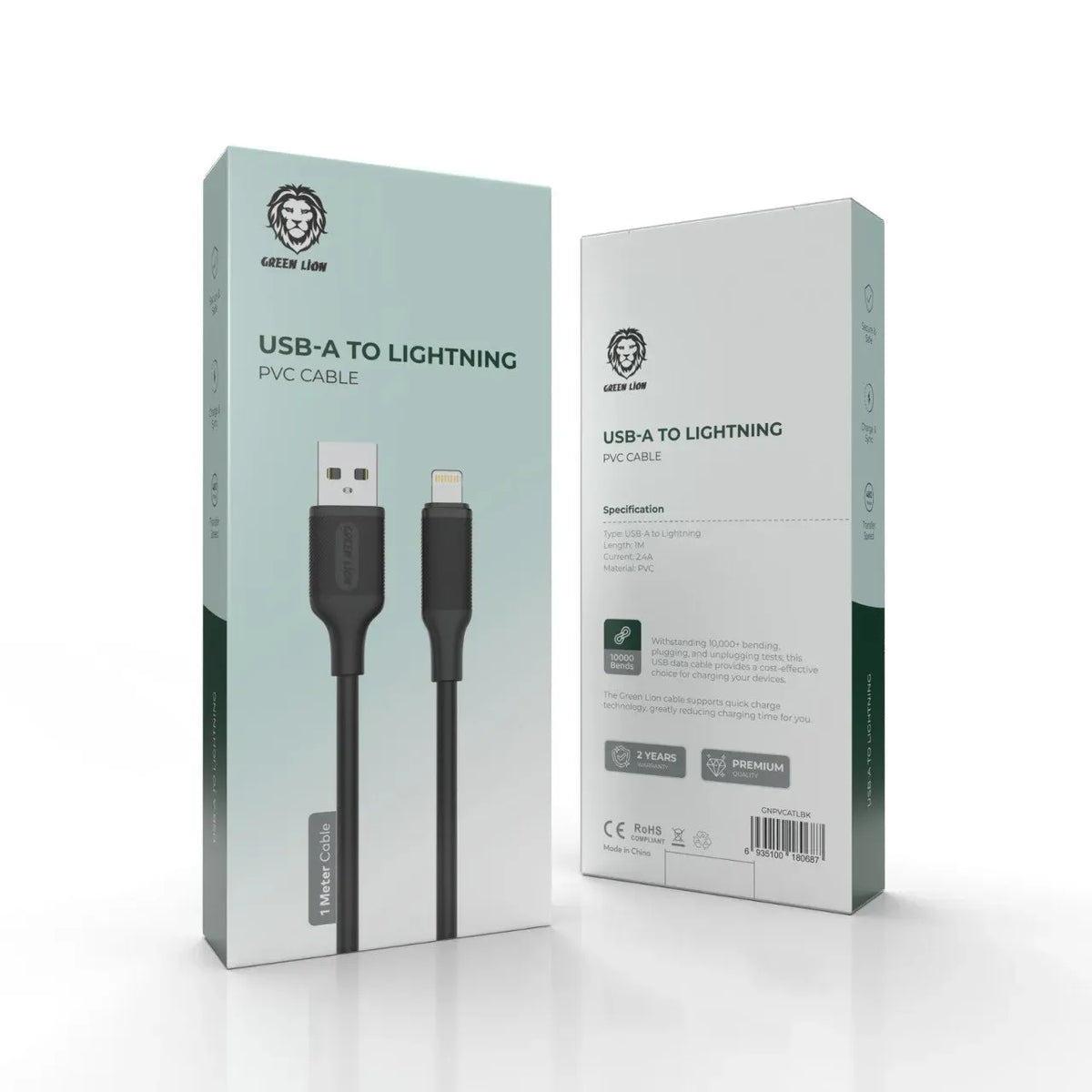 Green Lion USB-ATo Lightning PVCCable(1 m) - Black – image 6