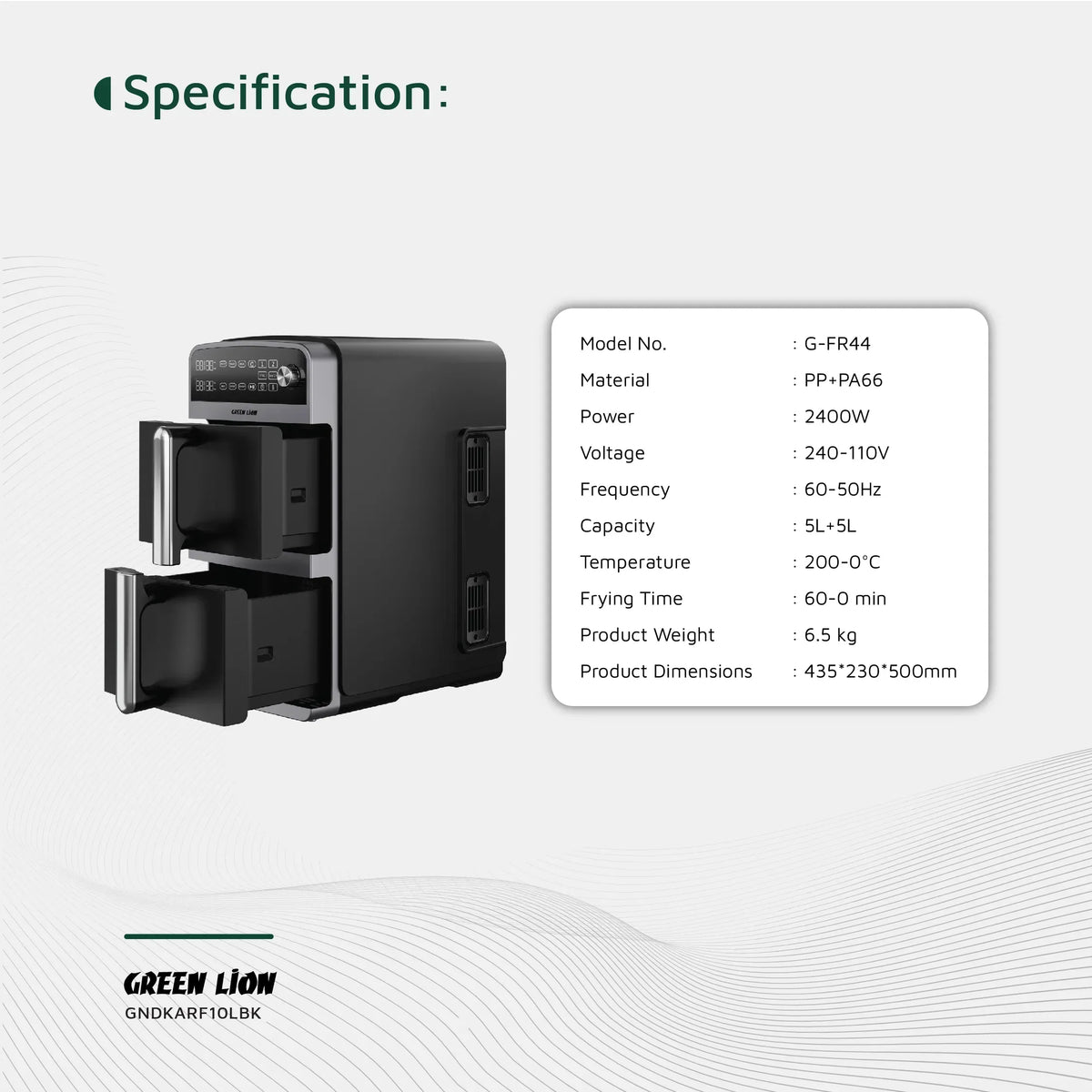 Green Lion Double Decker Air Fryer 10 L - Black – image 20