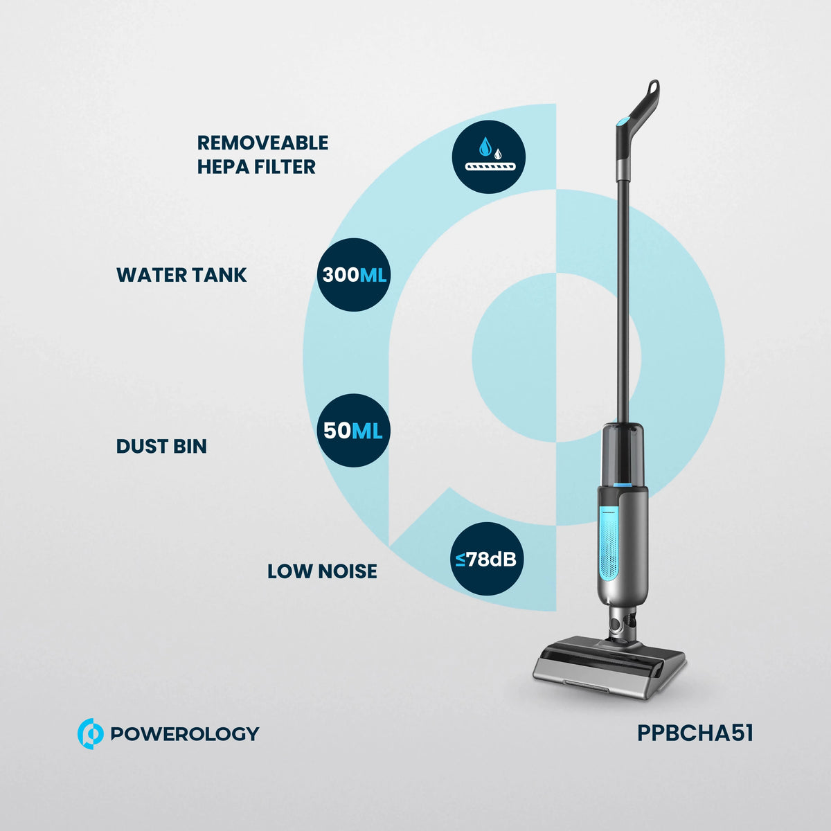 Powerology Dual Design Cordless Vacuum Mop Black – image 17