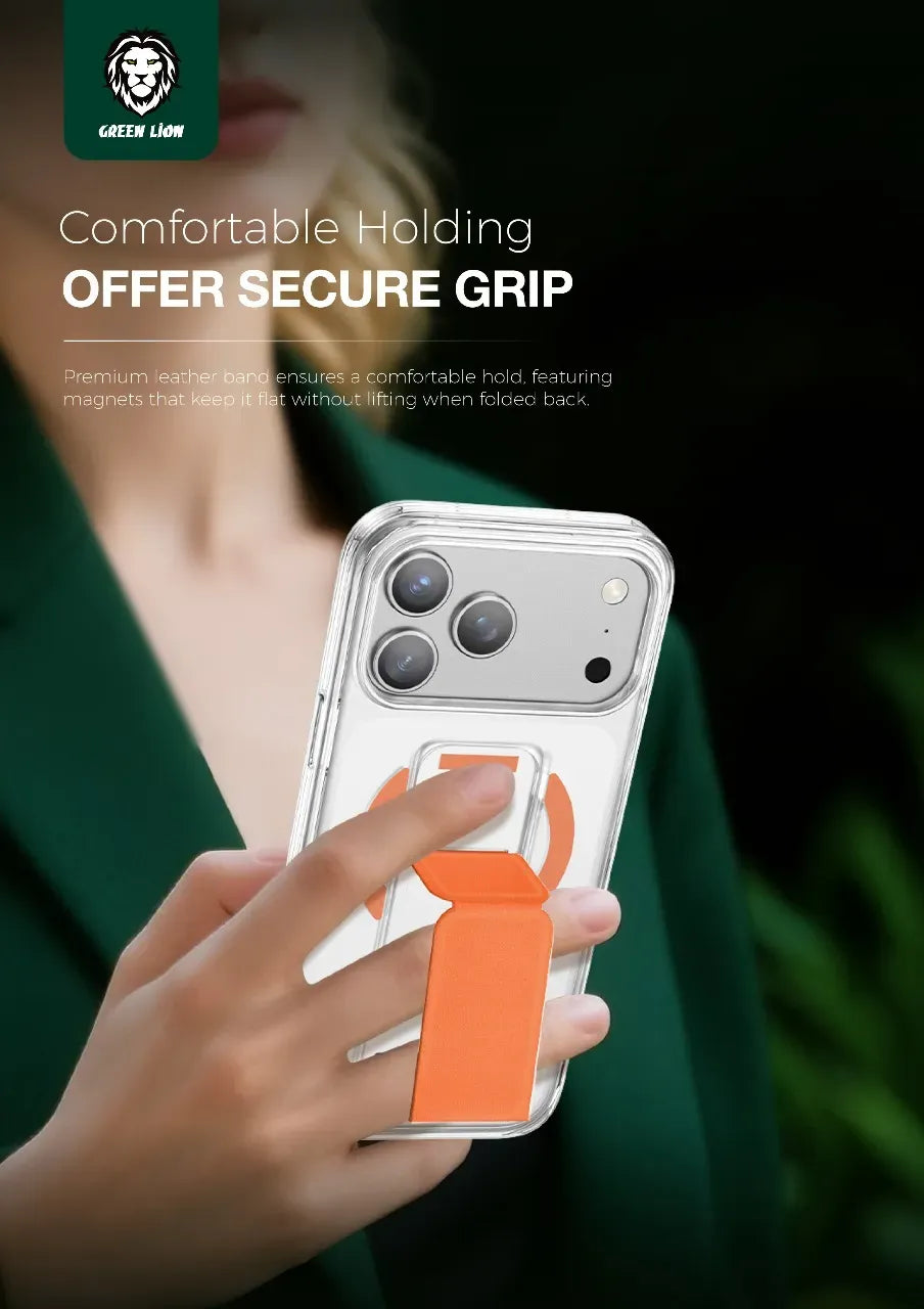 Green Lion Mag Safe Leather Grip - Orange Titanium