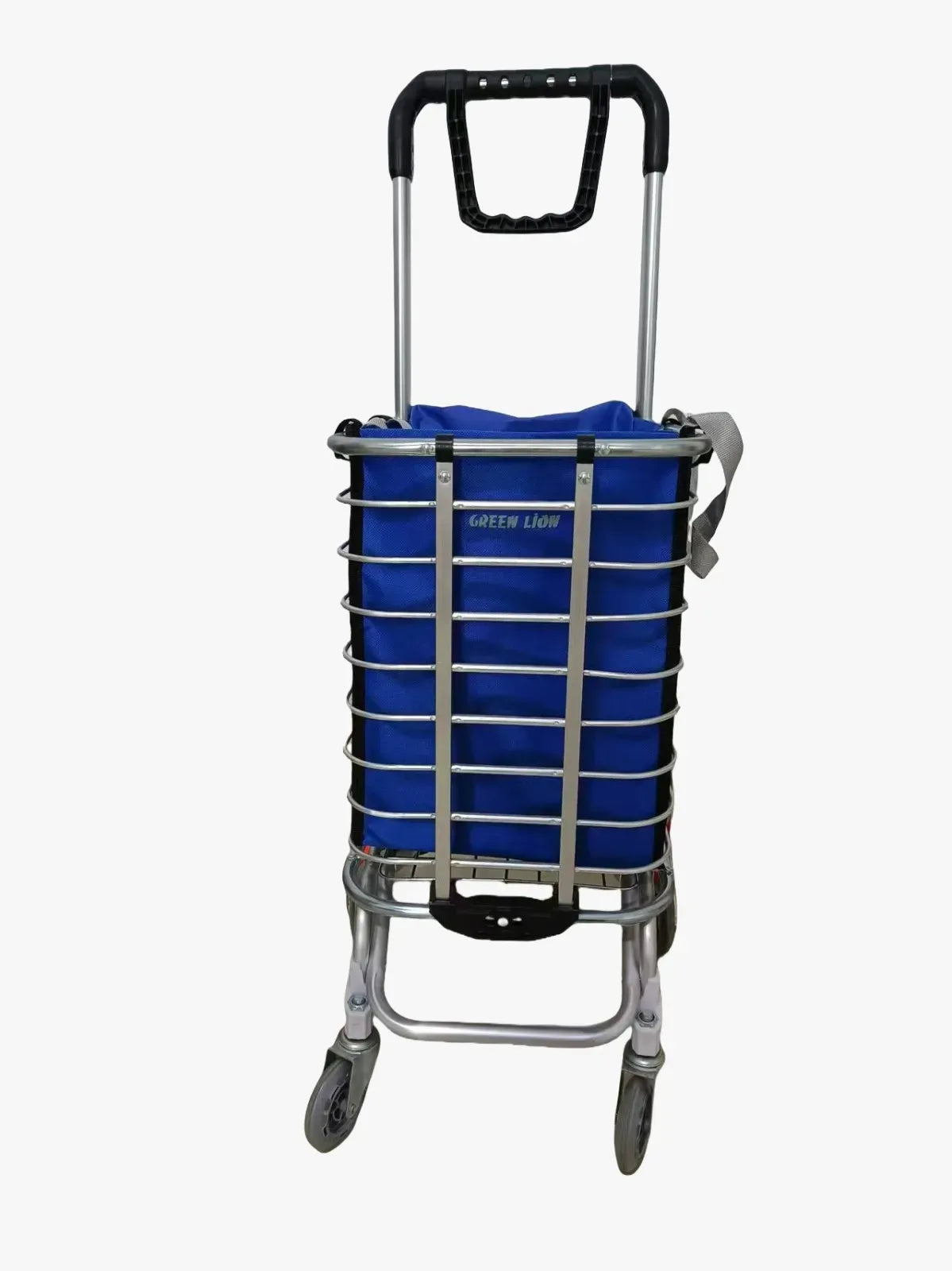 Green Lion Foldable Shopping Trolley Silver – image 5