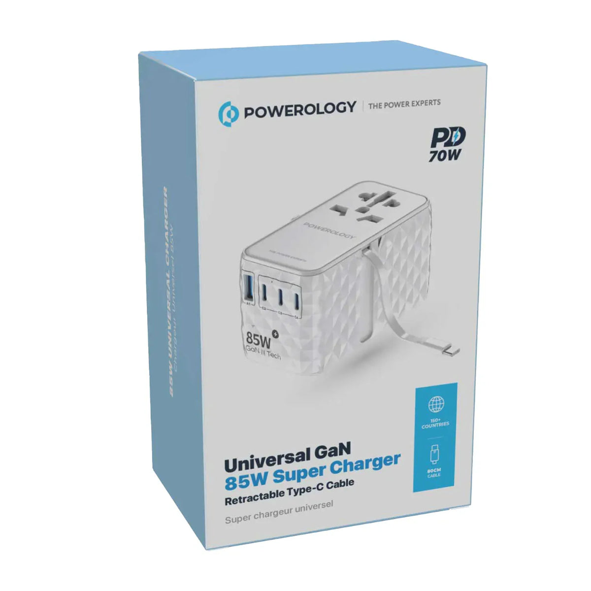 Powerology 85 W Super Charger Retractable Type-CCable - White – image 11