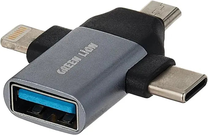 Green Lion 3 in 1 Otg Lightning Micro Type C Gray – image 3