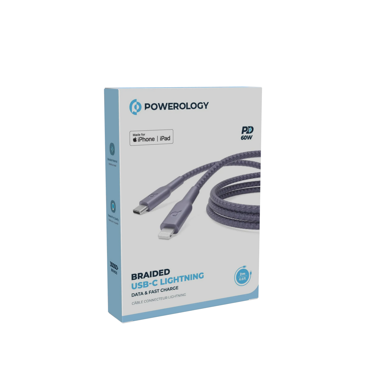 Powerology Braided USB-C To Lightning Data&Fast Charge Cable - Purple – image 4
