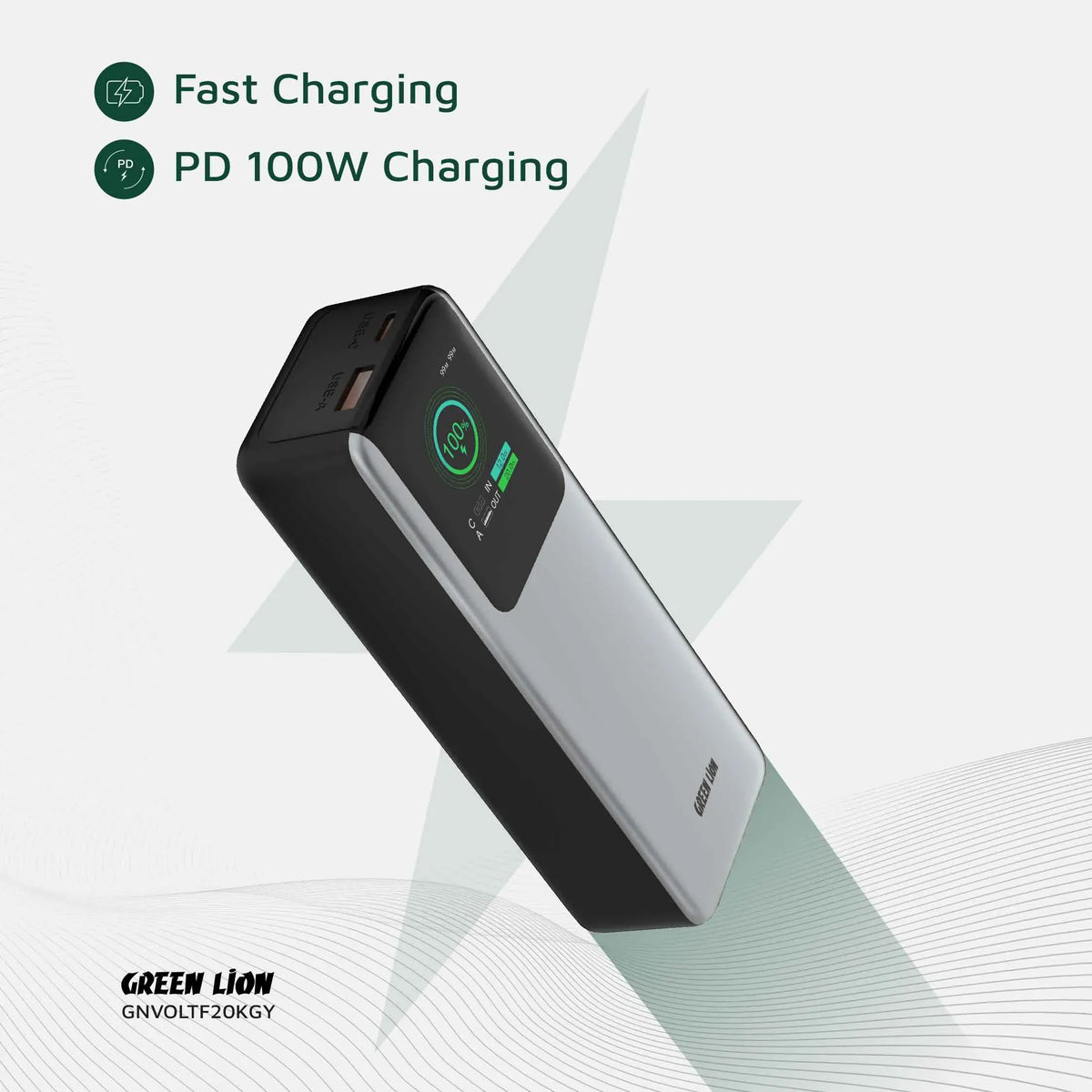 Green Lion Voltura 20000mAh Power Bank Pd100w Grey – image 6