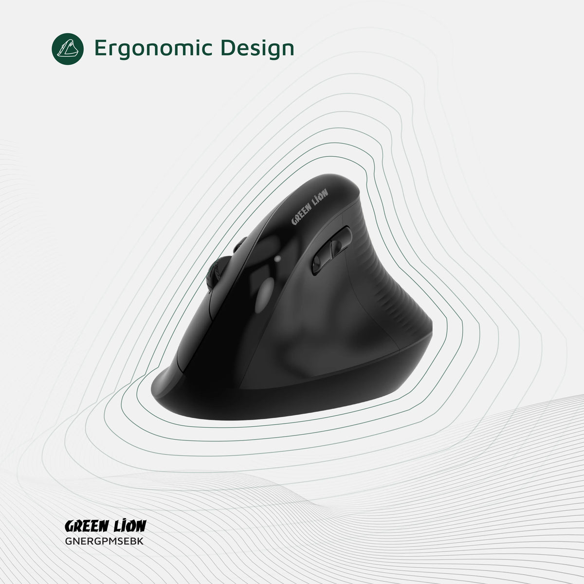 Green Lion Ergo Grip Vertical Mouse Black – image 18