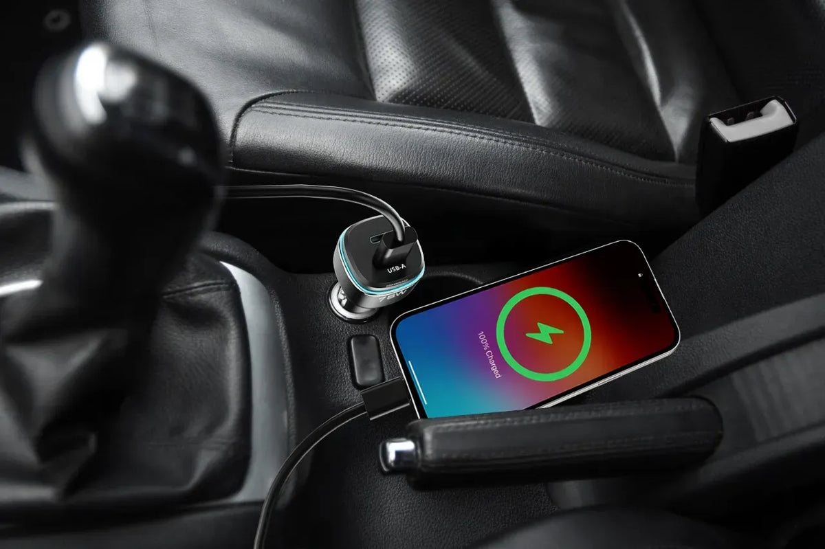 Powerology 75 W Dual-Port High-Power Car Charger - Black/Gre y – image 2