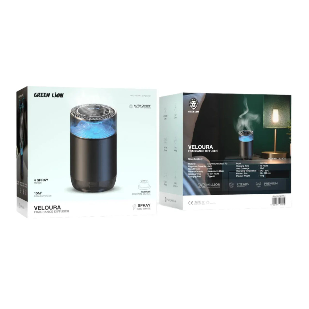 Green Lion Veloura Fragrance Diffuser Black – image 3
