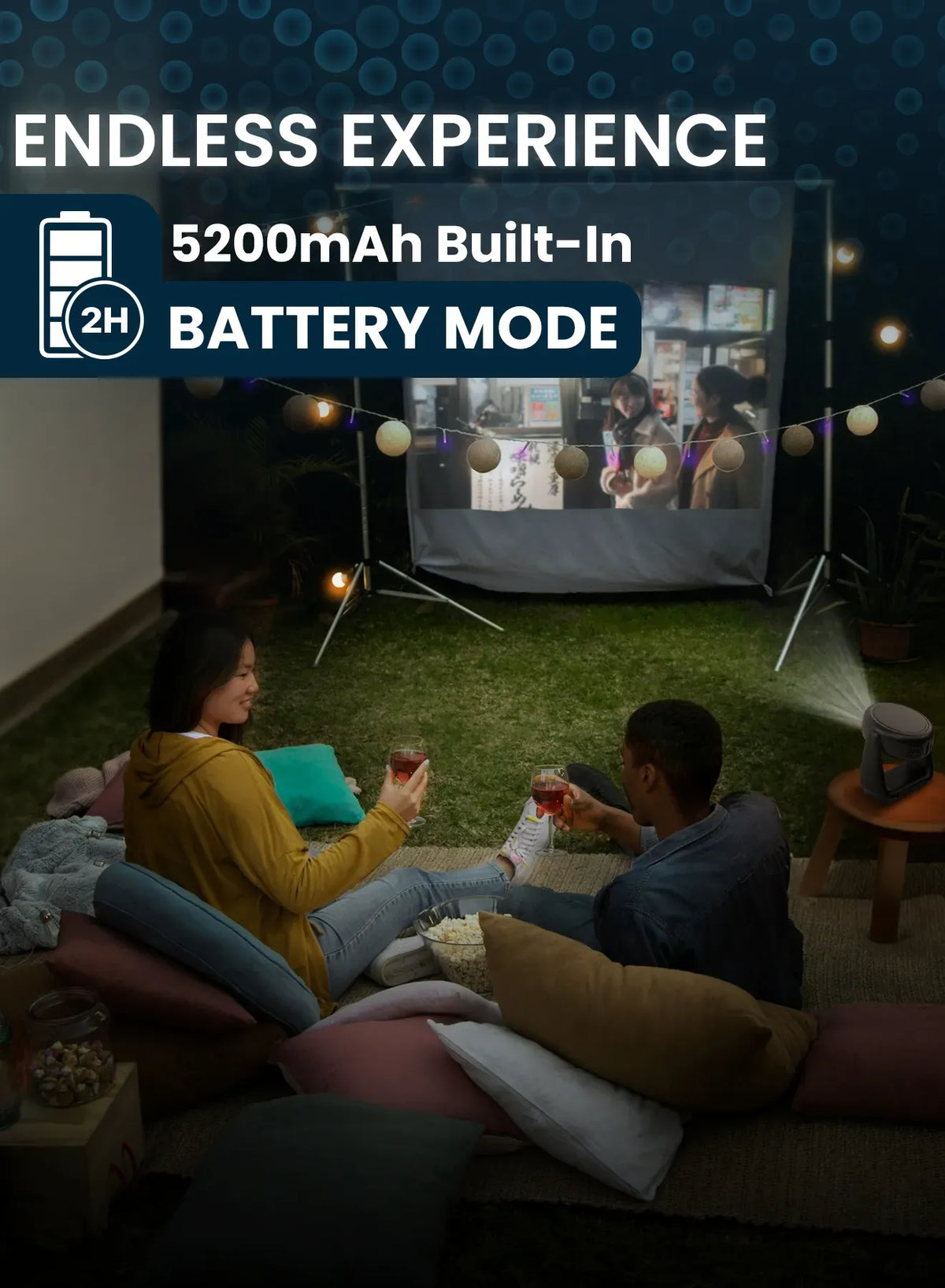 Powerology 300 Ansi Lumens Full HD Portable Projector with Built in Battery and LCD Light – image 7