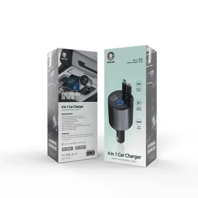 Green Lion 4 in 1 Car Charger Gray – image 4