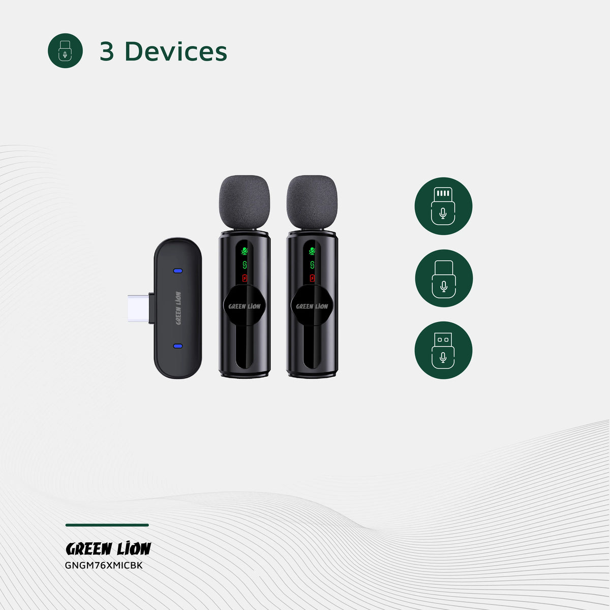 Green Lion Microphone 3 Level Noise Cancellation Black – image 8
