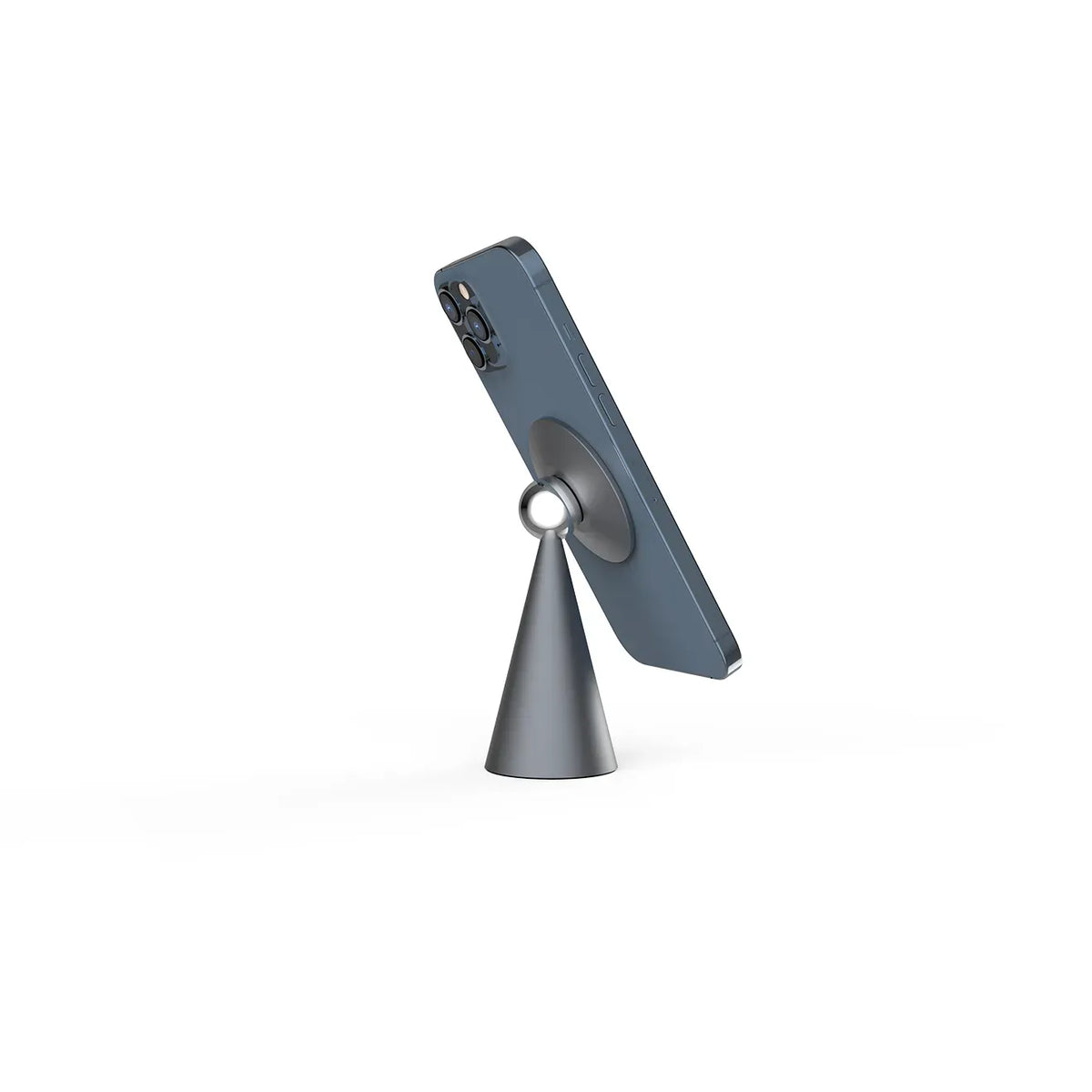 Powerology Desktop Conical MagSafe Phone Holder with 17 N5 Magnets Dark Grey – image 3