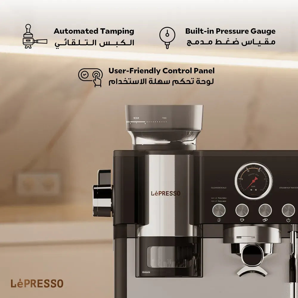 LePresso Semi Automatic Coffee Machine Black – image 3