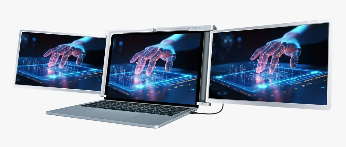 Powerology Dual Screen Portable Monitor Silver – image 4