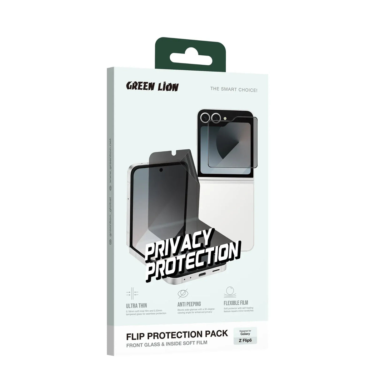Green Lion Flip Protection Pack Privacy for Z Flip 6 Black – image 5