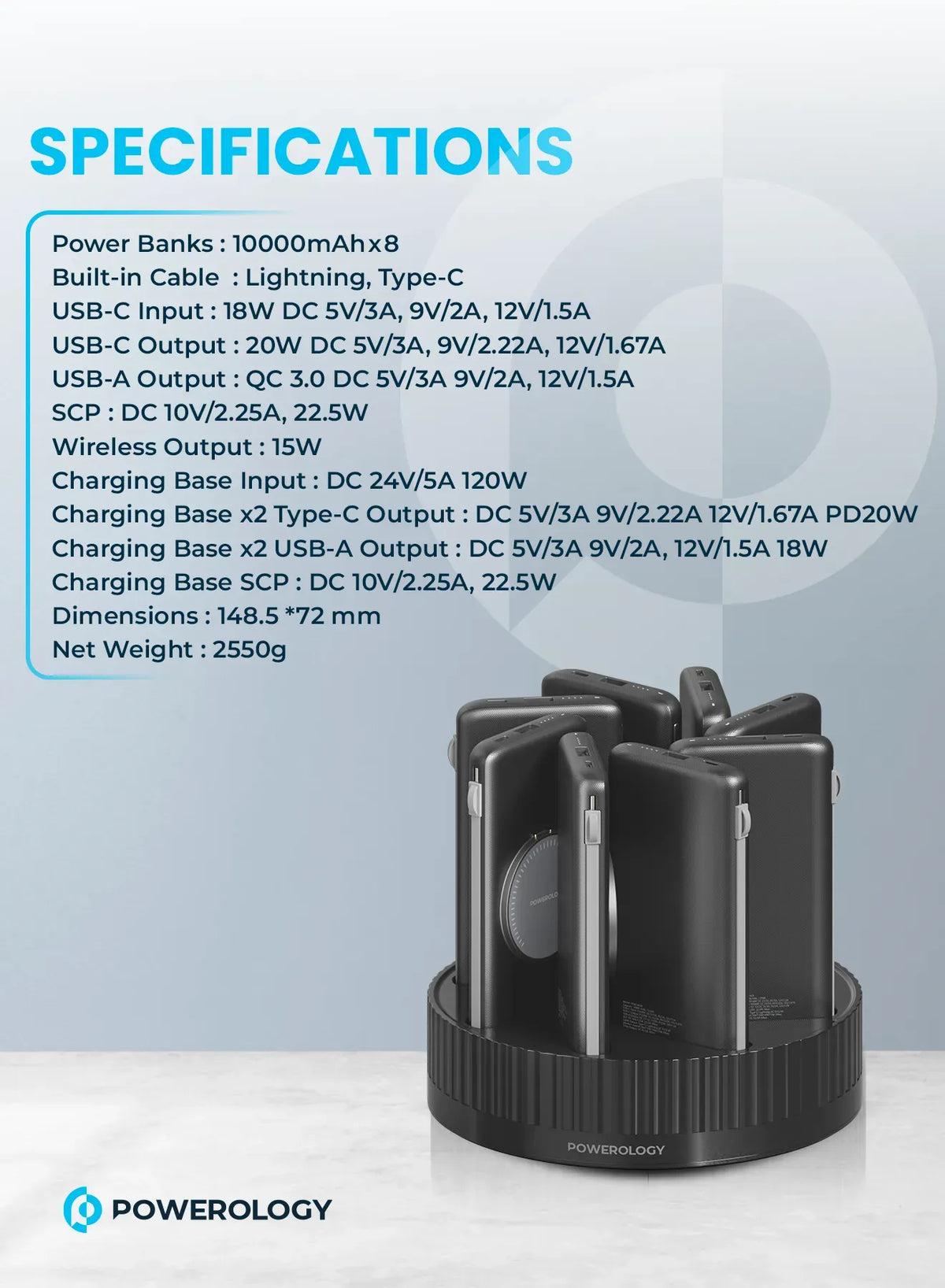 Powerology *810000 m Ah Power Bank Terminal - Black – image 9