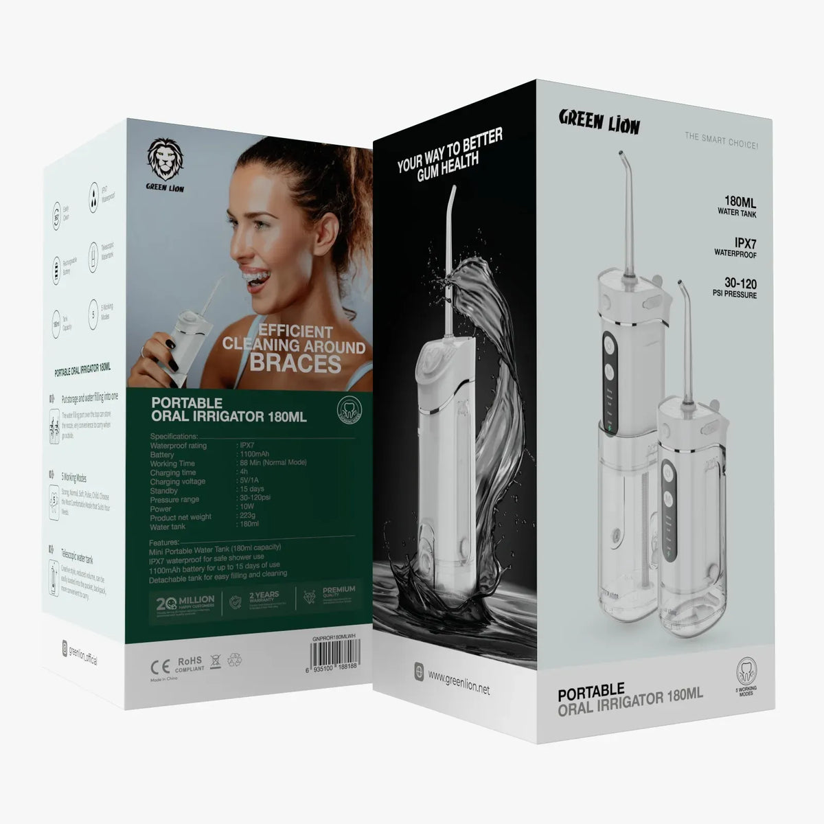 Green Lion Portable Oral Irrigator 180 ML - White – image 4