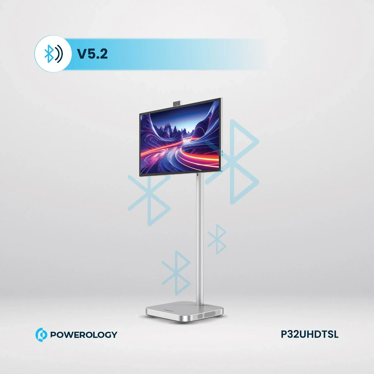 Powerology Android 32” UHD 60 Hz Tabletwith Stand 8+128 GB - Silver – image 2