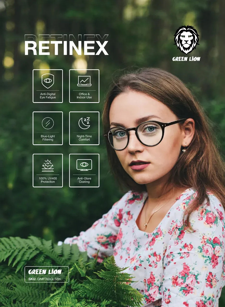 Green Lion Retinex Anti Blue Light Eyewear Black – image 5