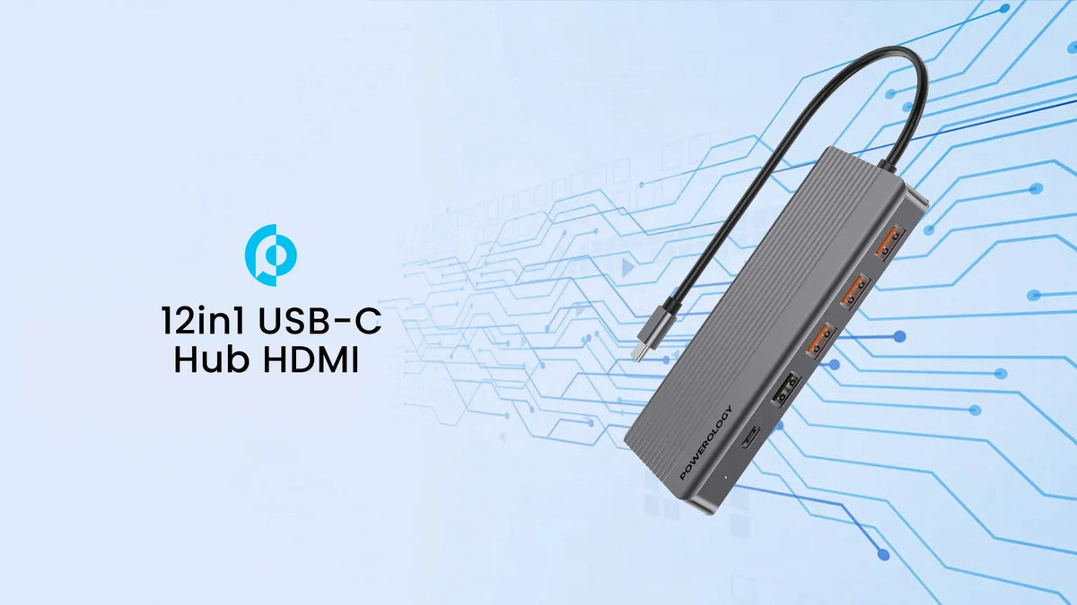 Powerology 13 in 1 Dual Hdmi Displayport USB C Hub Ethernet Gray – image 11