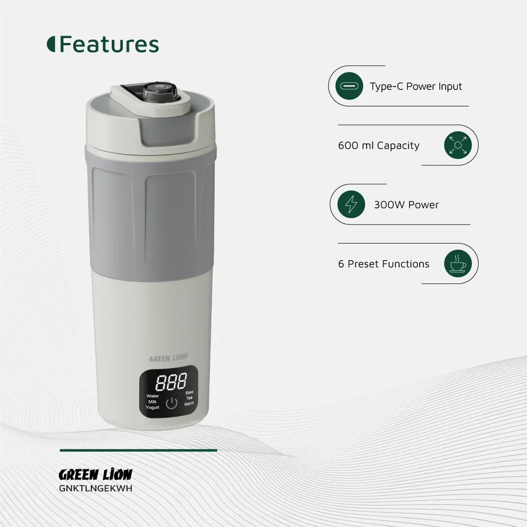 Green Lion Kettle Go Electric Kettle 600ml White – image 14