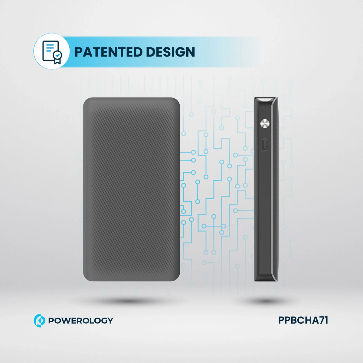 Powerology 10000mAh Retractable Cable Power Bank Black – image 18