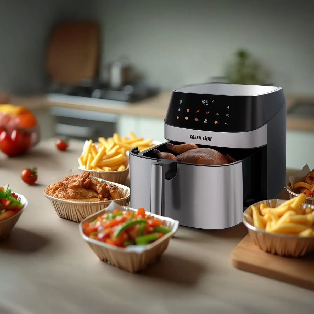 Green Lion Deluxe Air Fryer LEDTouch Screen 8 L - Black – image 5
