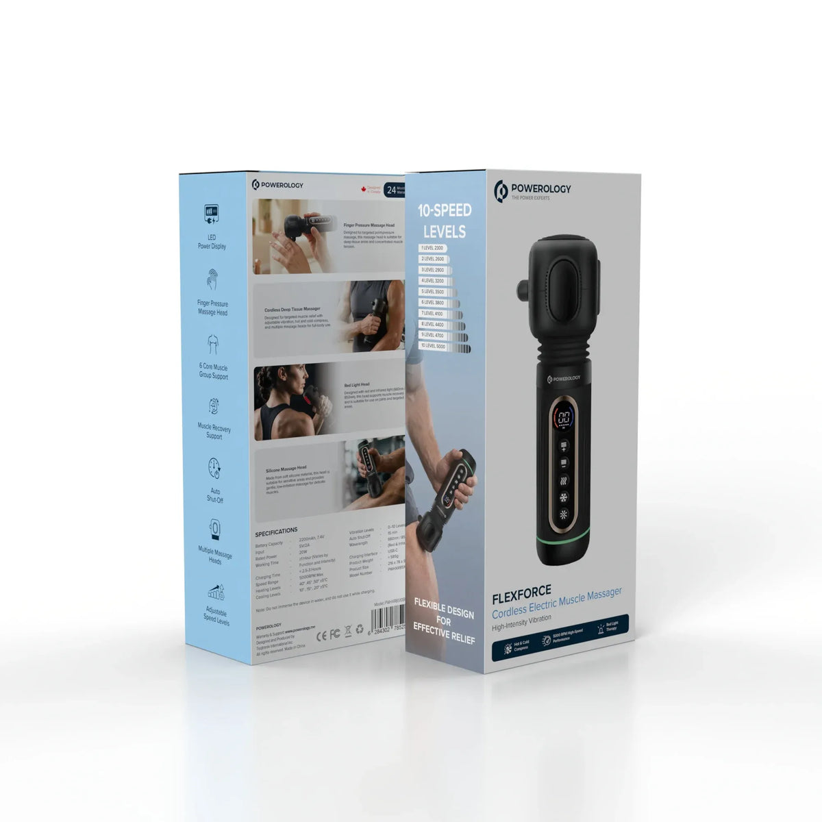 Powerology Flexforce Cordless Electric Muscle Massager with High Intensity Vibration Black – image 6