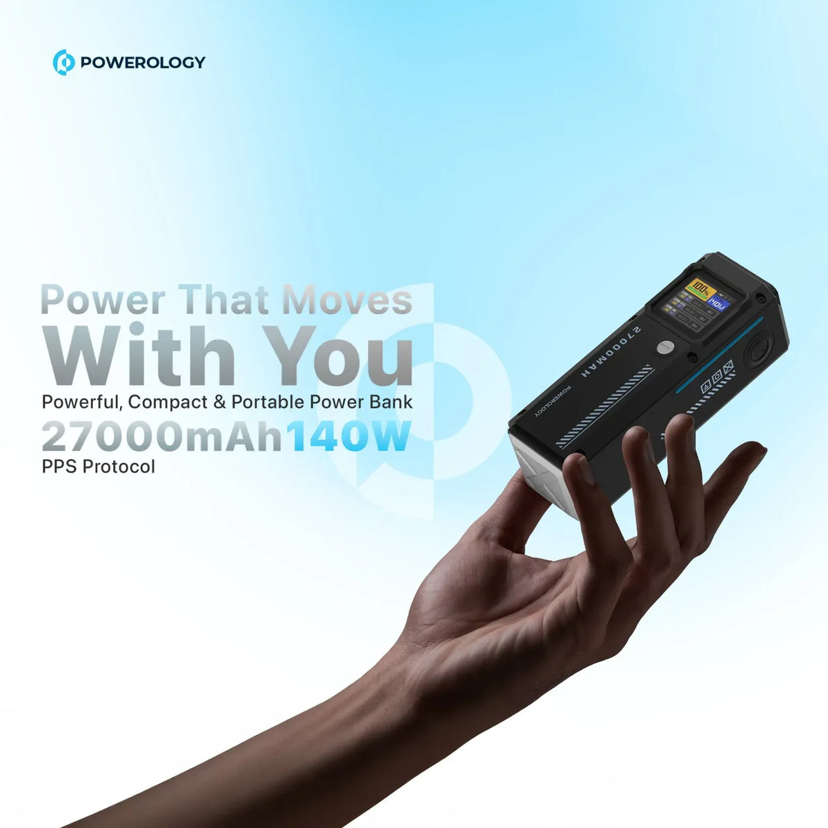 Powerology 27000mAh Smart Display Power Bank Black – image 13