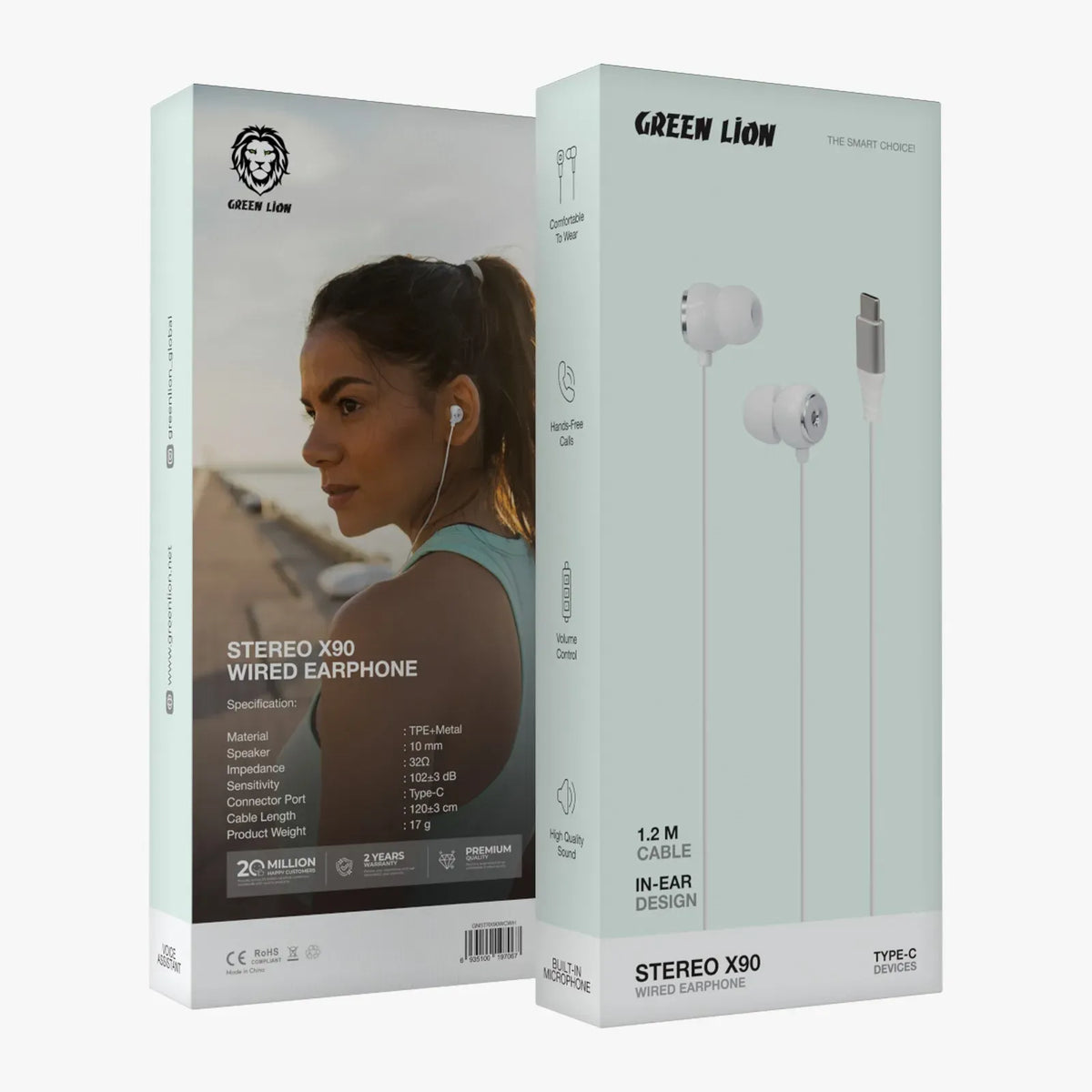 Green Lion Stereo X 90 USB-C Wired Earphone - White – image 2