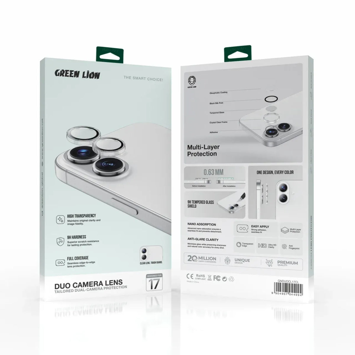 Green Lion Duo Camera Lens for Iphone 17 Clear – image 2