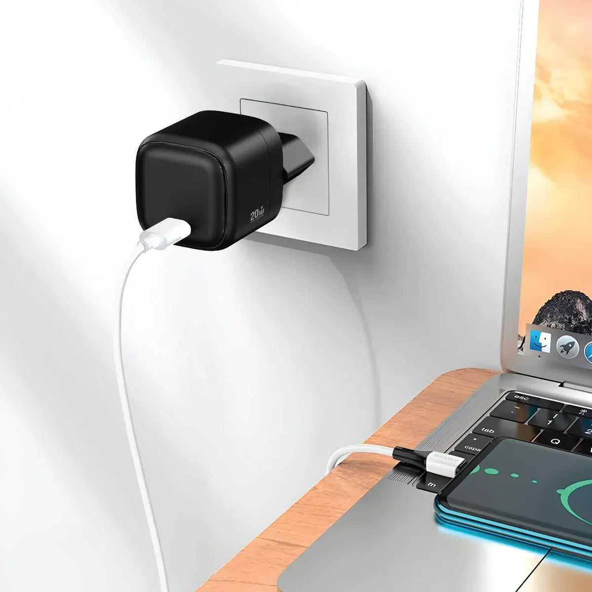 Green Lion NEXIOSingle Port Wall Charger EUPlug 20 W 1 C - Black – image 3
