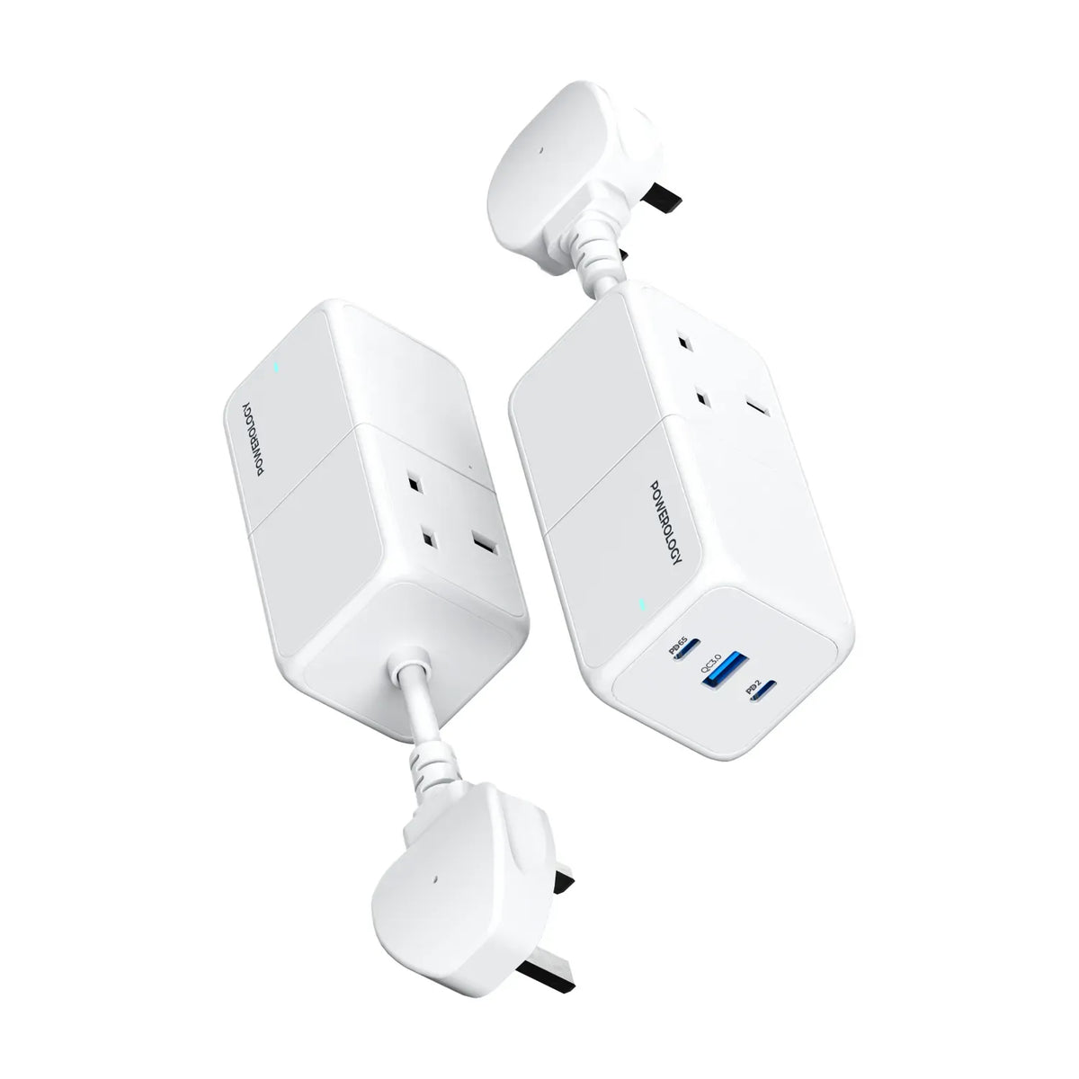 Powerology 65 WPower Strip With Dual Power Sockets - White – image 4