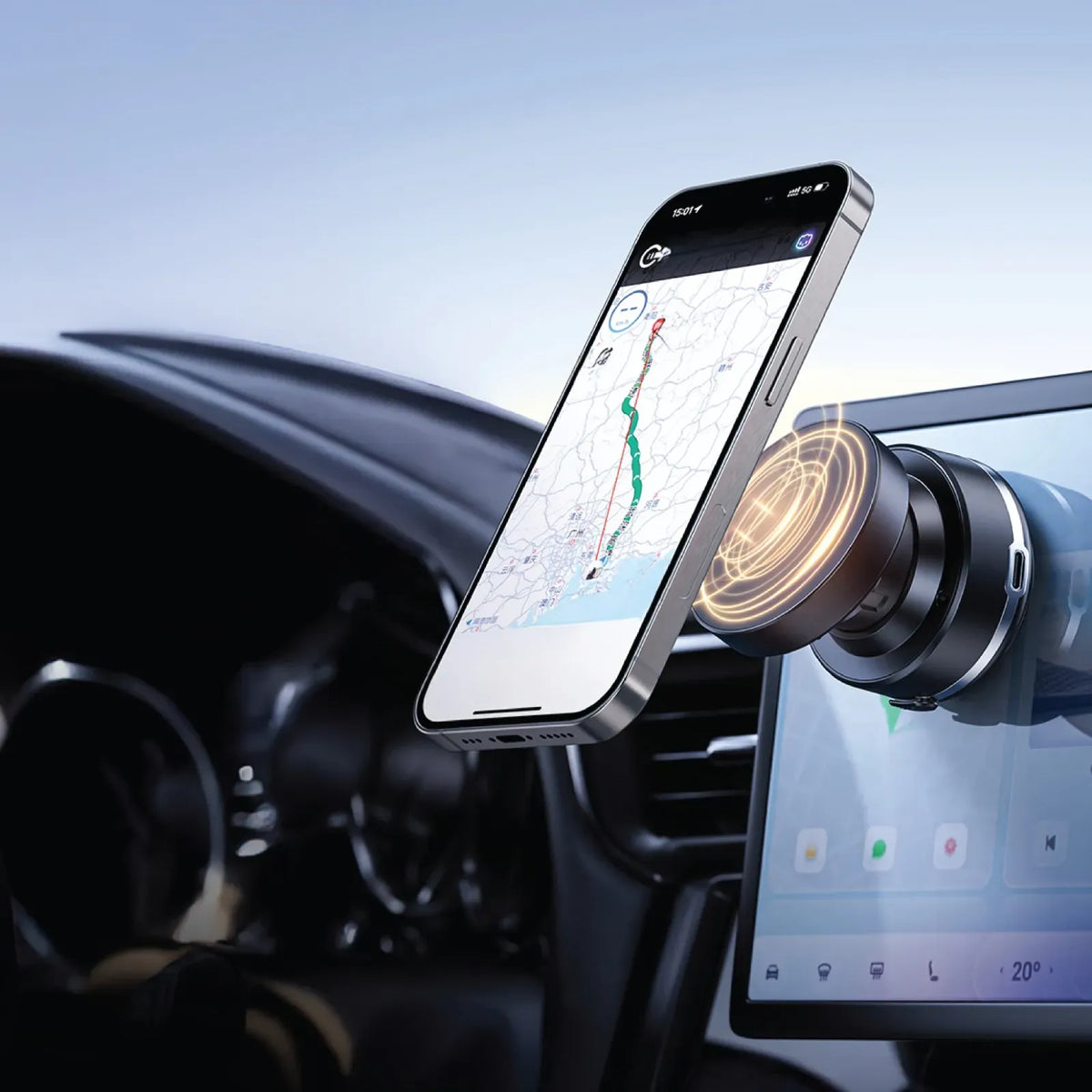 Green Lion Gx 33 Auto Suction Phone Holder Black – image 3