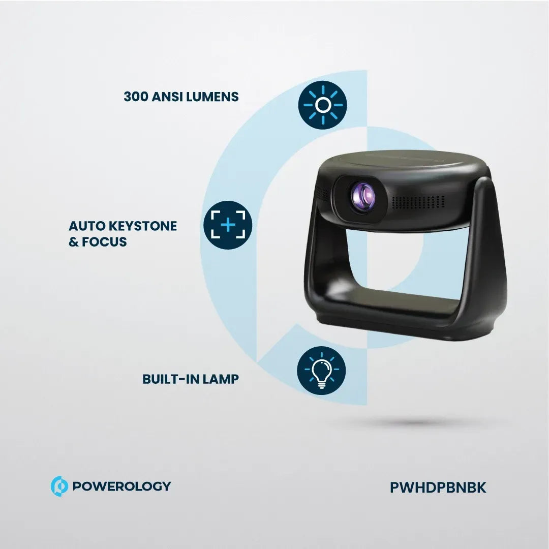 Powerology 300 Ansi Lumens Full HD Portable Projector with Built in Battery and LCD Light – image 22