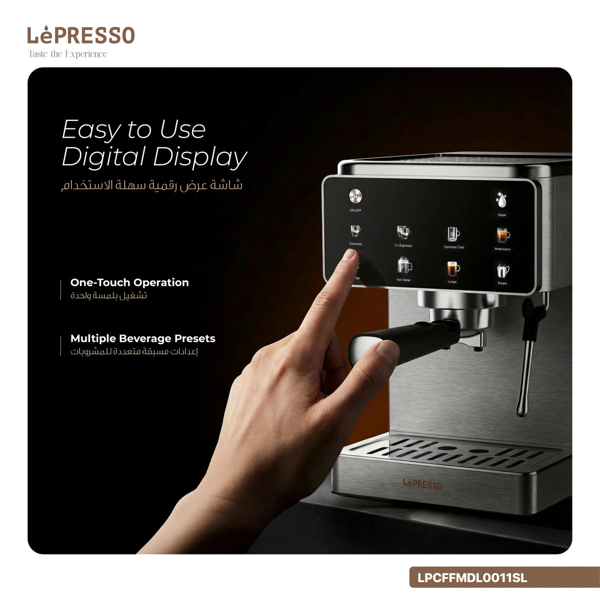 LePresso Macchina Di Lusso Espresso Machine with Steam Wand Silver – image 2