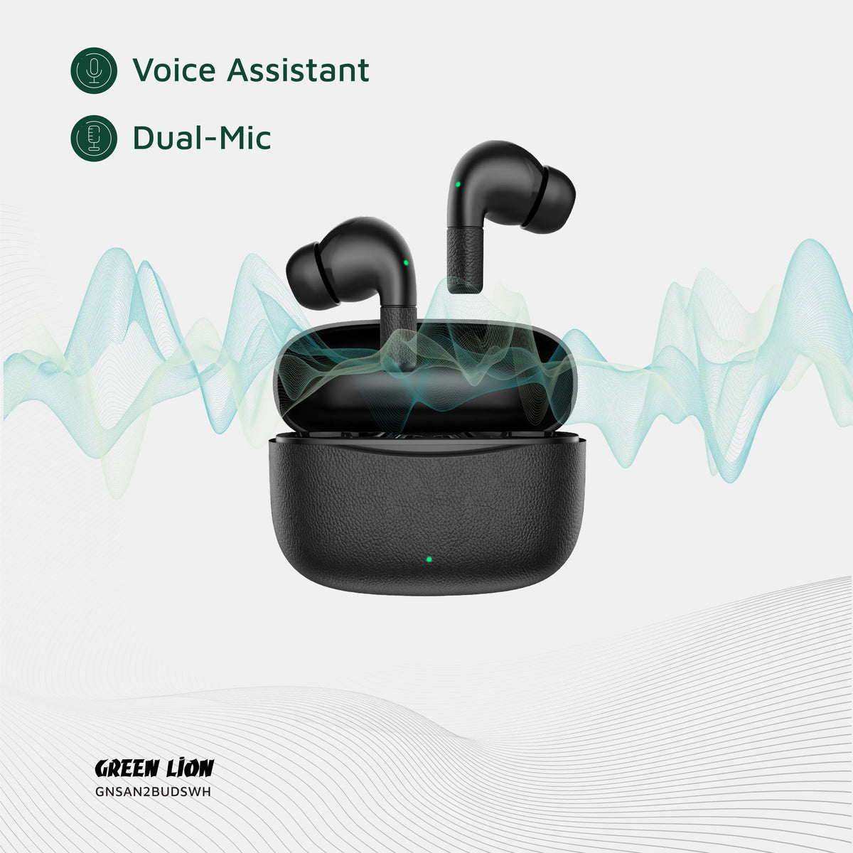 Green Lion Santorini 2-True Wireless Earbuds TWS - Black – image 12