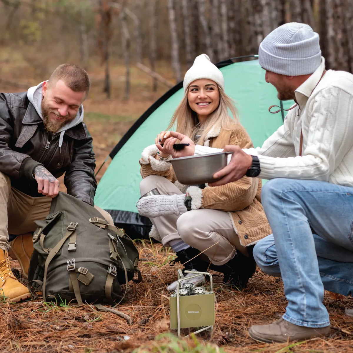 Green Lion 3 Burner Foldable Camping Stove Khaki – image 5