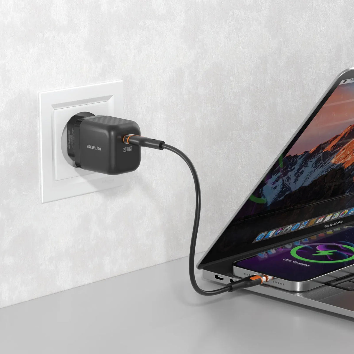 Green Lion Ultra Compact Ga NWall Charger EUPin USB-C PD 20 W - Black – image 2