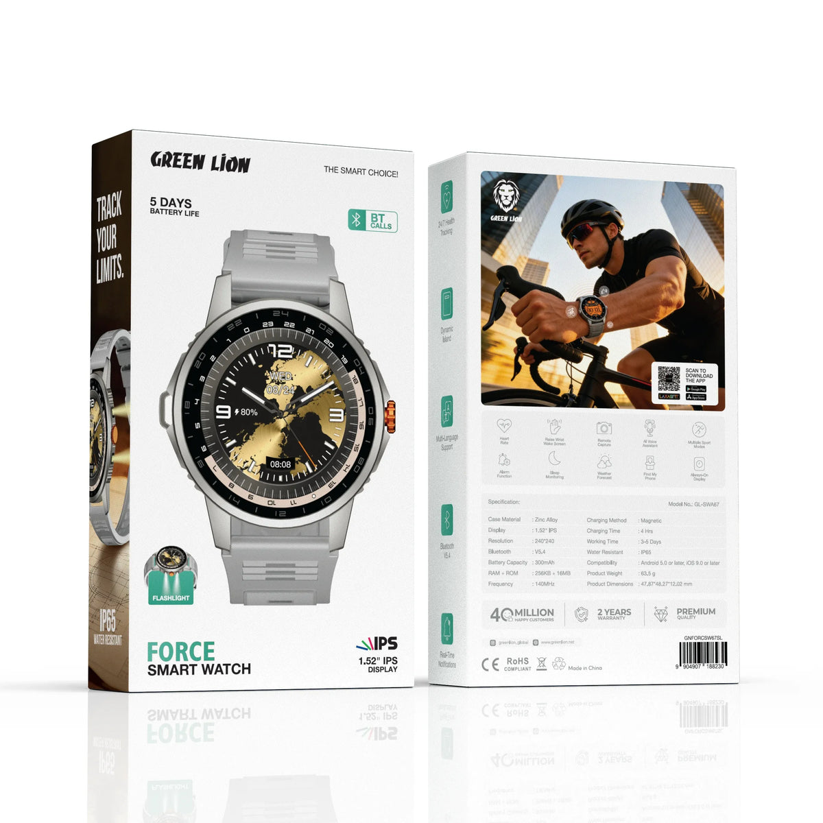 Green Lion Force Smart Watch - Silver – image 4