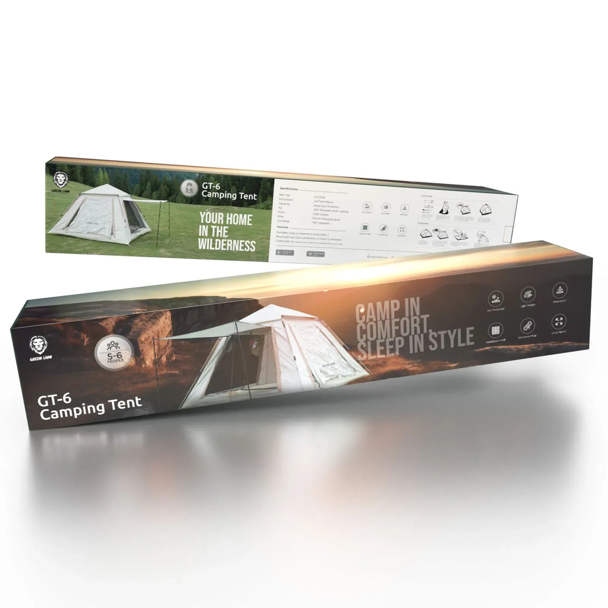 Green Lion Gt 6 Camping Tent Biege – image 2