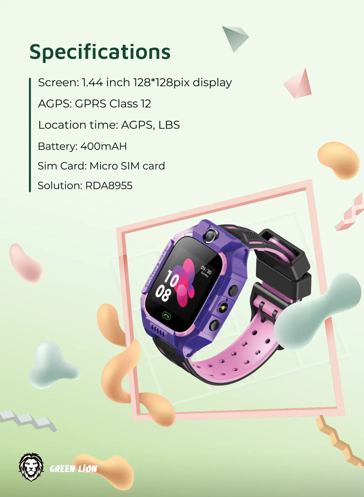 Green Lion 2 Gkids Smart Watch Series 5 - Purple – image 7
