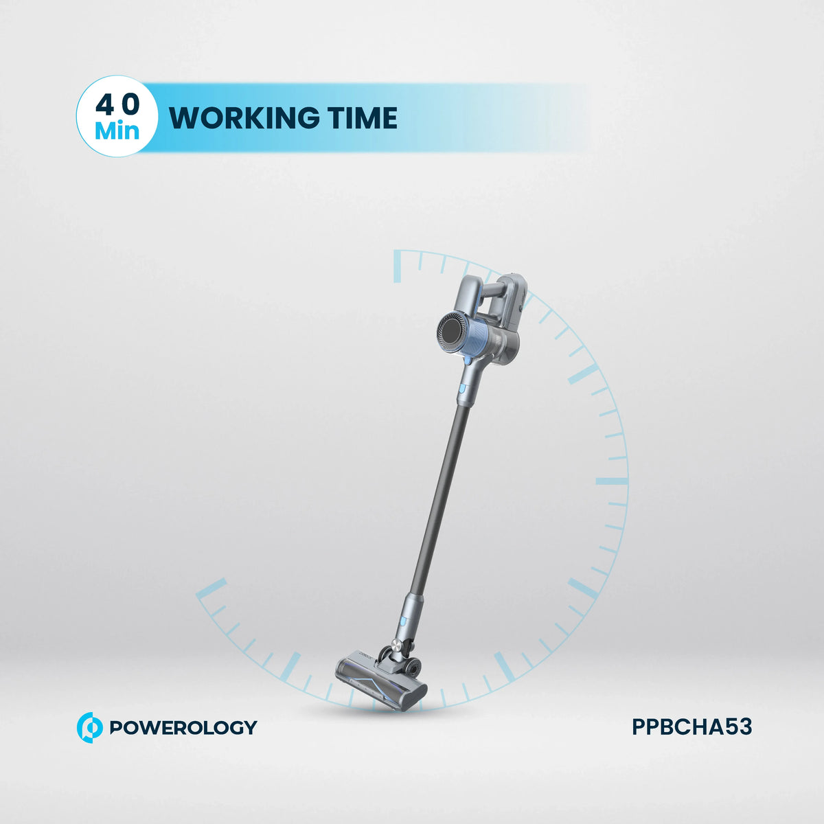 Powerology Cordless Stick Vacuum Cleaner with Detachable Battery Dark Grey – image 5