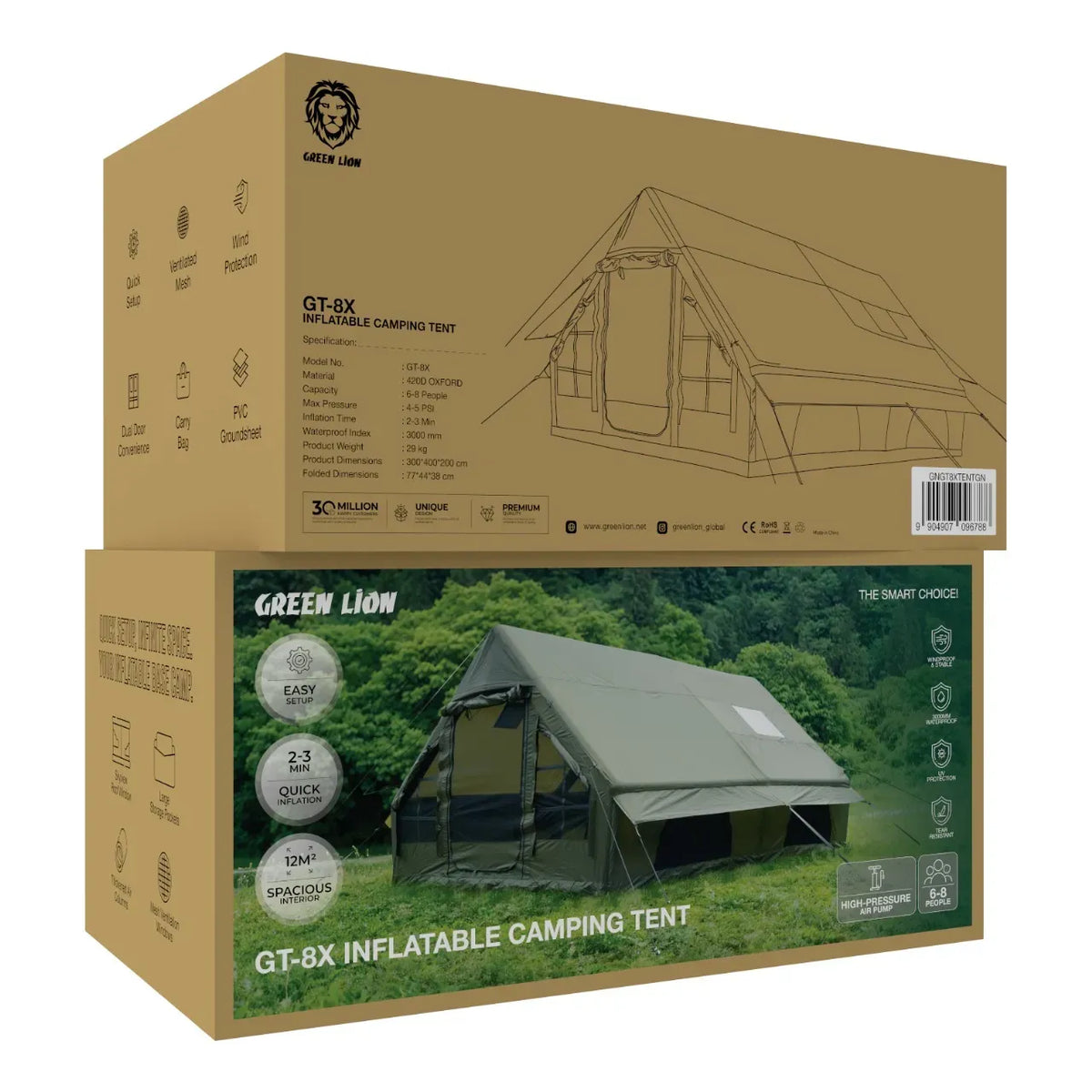 Green Lion Gt 8x Inflatable Camping Tent Green – image 2