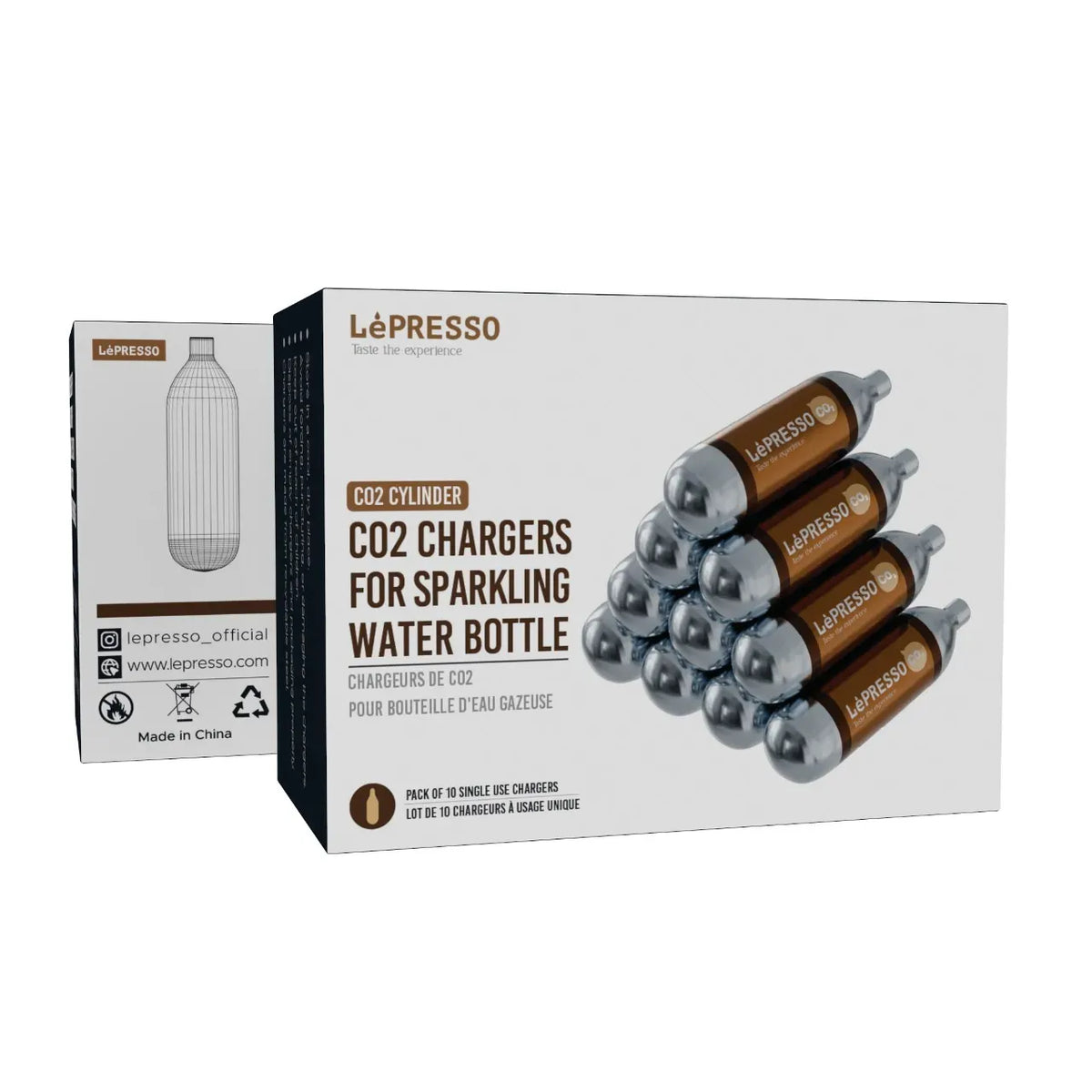LePresso Co2 Chargers 8g for Sparkling Water Bottle Silver – image 3