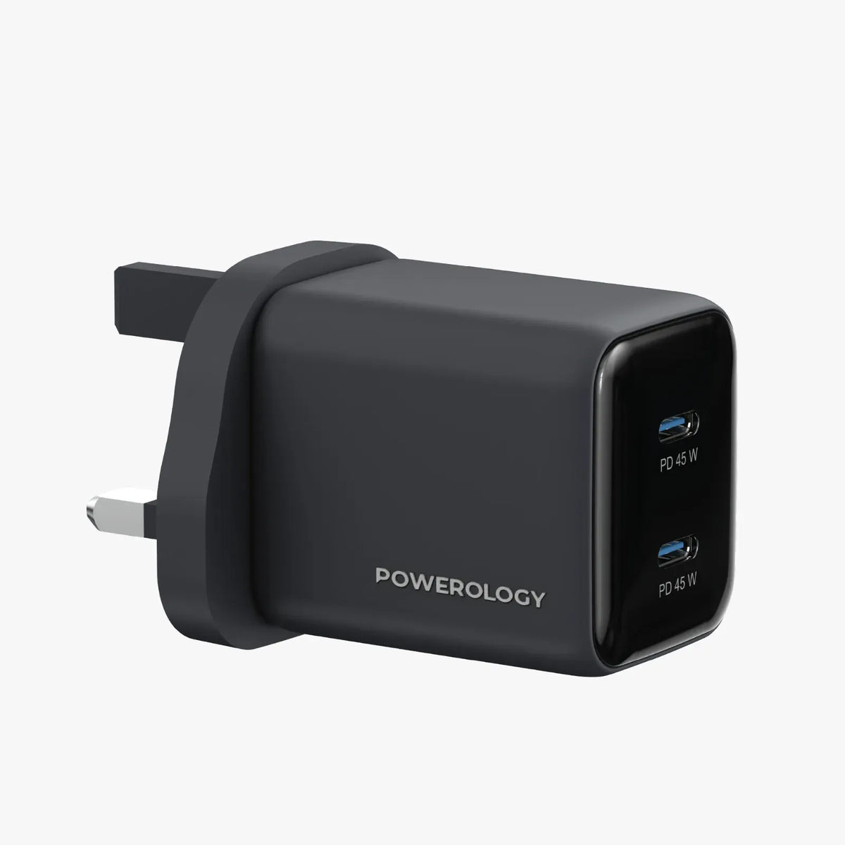 Powerology Volt-X 45 W Dual-Port Ga N Wall Charger Chargeur Mini Ga N 45 W - Black – image 2