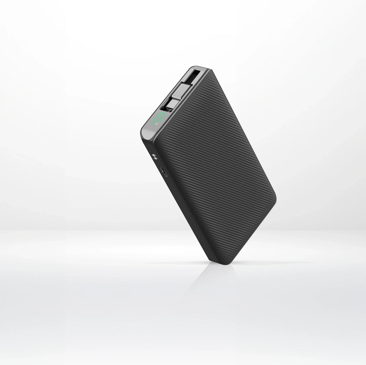 Powerology 10000mAh Retractable Cable Power Bank Black – image 1