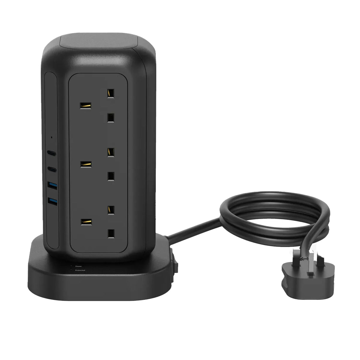 Powerology 12 AC Sockets Gan Tower Hub Black – image 6