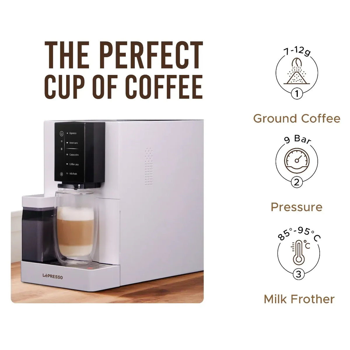 Lepresso Automatic Coffee Machine with Mobile App - White – image 9